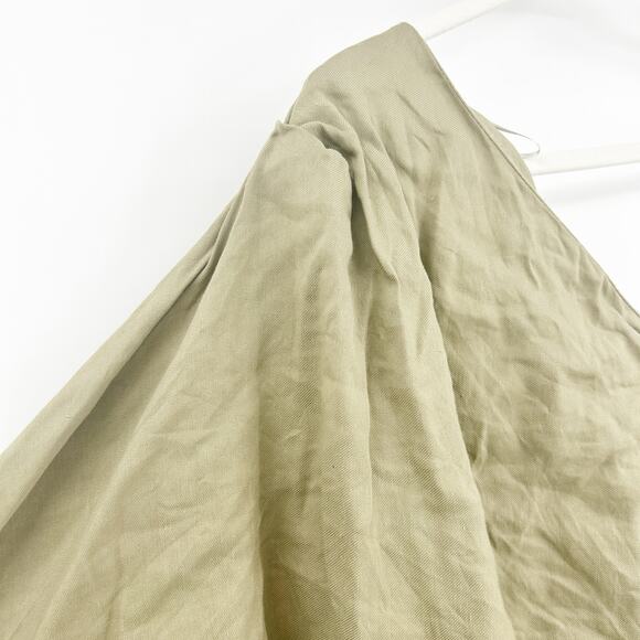 Zara Womens Beachy Blogger Favorite Linen Blend Asymmetric One Shoulder Dress M - Picture 4 of 9